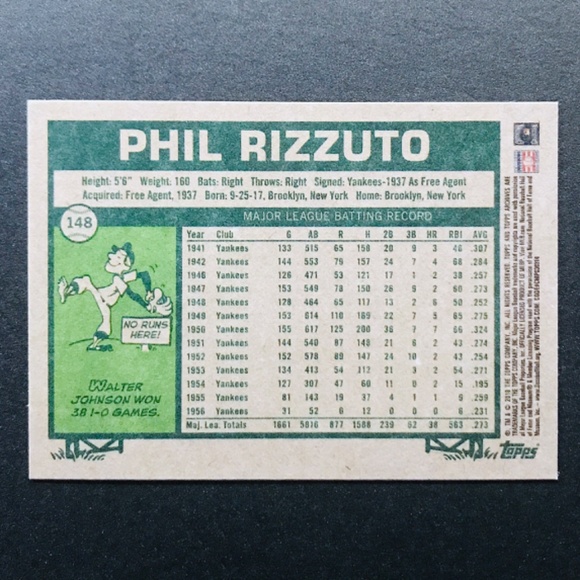 Phil Rizzuto - 2018 Topps Archives #148 - Picture 2 of 2